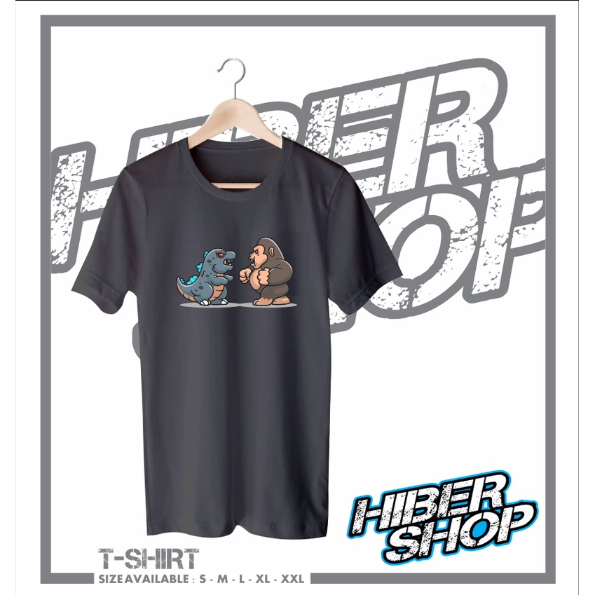 KAOS / BAJU / เสื้อยืด KONG VS GODZILLA CHIBI KAOS FILM CUTE - HIBER SHOP