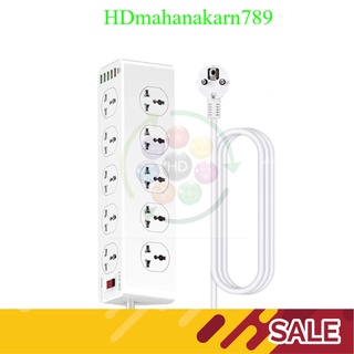 LDNIO SC10610 10ช่อง USB 5ช่อง TYPE-C 1ช่อง ปลั๊กไฟ ปลั๊กพ่วง ปลั๊กพ่วงแท้ ปลั๊กไฟ สวิทช์ ปิด-เปิด สายไฟทองแดง ยาว2ม.