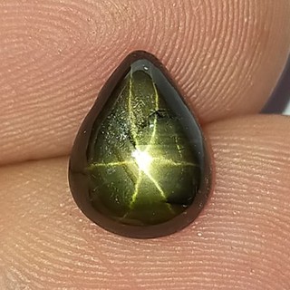 พลอย สตาร์ดำ บางกะจะ ธรรมชาติ แท้ ( Natural Black Star Sapphire ) หนัก 2.05 กะรัต