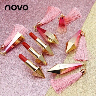 (ครบทุกสี/ของแท้) โนโว Novo daimond lipstick ลิปฝาครอบแบบแม่เหล็ก สวยหรู เนื้อแมท เนียนละเอียด ลิปเพชรแท่งทอง