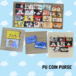 พร้อมส่ง กระเป๋าเหรียญ กระเป๋าใส่บัตร หนัง PU ลายการ์ตูน Mickey