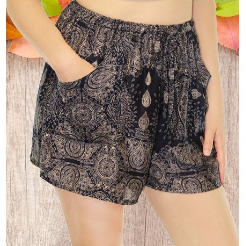 กางเกงขาสั้น กางเกงลายช้าง ผ้าเมมเบิร์ต ลายช้างใส่สบาย ฟรีไซส์ Shorts Short Pant Elephant pant Free Size