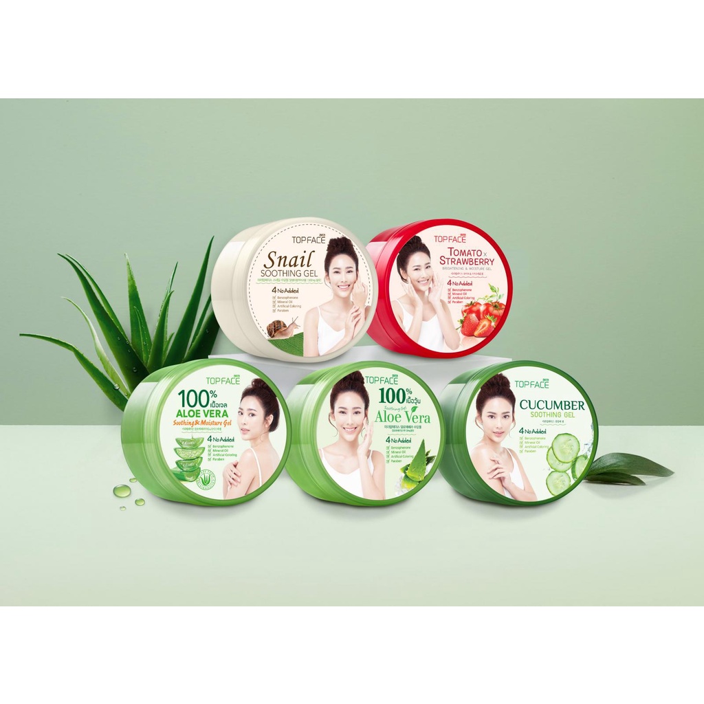 arraTOPFACE เจลว่านหางจระเข้100% อาร่า ท็อปเฟซ อะโล เวร่า ซู้ตติ้ง แอนด์ มอยซ์เจอร์ เจลขนาด 300 กรัม รูปที่ 6