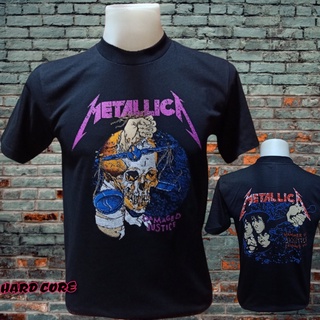 tshirtเสื้อยืดคอกลมฤดูร้อนเสื้อวง METALLICA วงร็อค ไม่มีตะเข็บข้าง คอฟิต ป้ายUS เสื้อผู้ชาย เสื้อวินเทจ เสื้อทัวร์ วงดนต