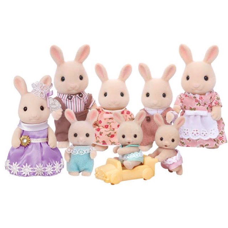 ตุ๊กตาครอบครัวกระต่ายมิลค์ ซิลวาเนียนแท้ Milk Rabbit Family Sylvanian ...