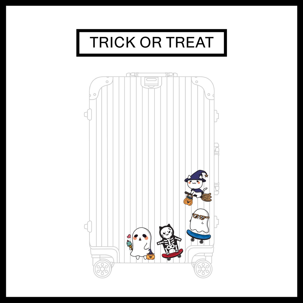 MOOF49 Trick or Treat Sticker (Halloween) - สติกเกอร์ ขนาด A4 Waterproof กันน้ำ ไม่ทิ้งคราบกาว *ลูกค้าใหม่ 1.-