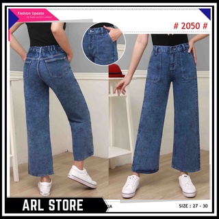 Levis Culottes กางเกงยีนขายาว เอวยาง นําเข้า สําหรับผู้หญิง ไซซ์ 27 28 29 30 31 32 33 34