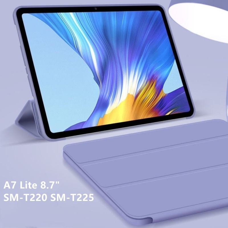Samsung Galaxy Tab A7 Lite เคส 8.7 นิ้ว SM-T220 SM-T225 ขาตั้งแม่เหล็ก พร้อมขาตั้ง แท็บเล็ต บาง สมาร์ท เคสนิ่ม ฝาหลัง