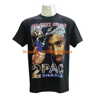 เสื้อวง 2PAC TUPAC เสื้อไซส์ยุโรป ทูพัค ชาเคอร์ PTA1806 เสื้อวินเทจ ลายอมตะ Rockyeah