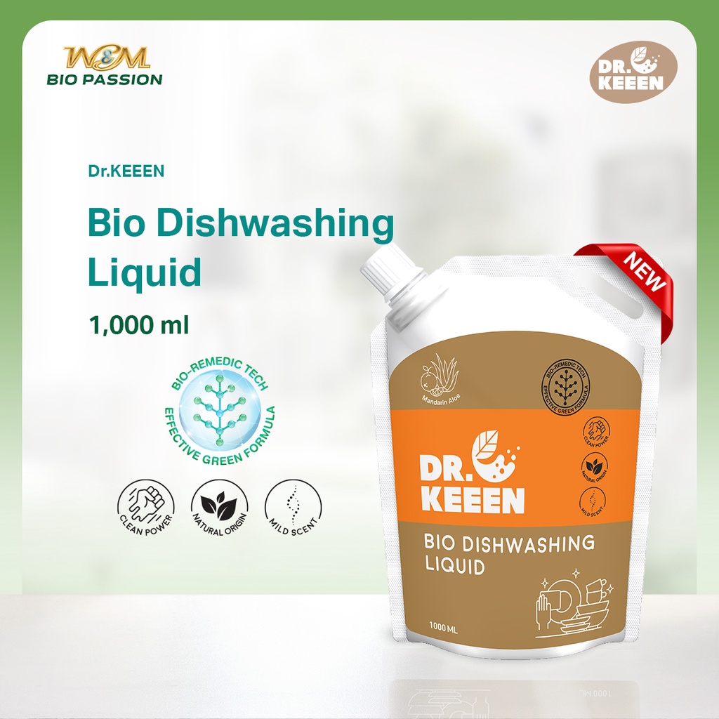 Dr.KEEEN Bio DishWashing น้ำยาล้างจาน ไบโอ ดิชวอชชิ่ง ลิควิด แบบถุง ขนาด 1 ลิตร