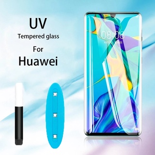 ฟิล์มกระจกนิรภัยกันรอยหน้าจอ UV แบบเต็มจอ สําหรับ HUAWEI P50 P30 Pro P40 Pro Plus HUAWEI Mate 50 40 30 20 Pro