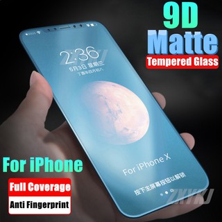 9Dฟิล์มกระจกนิรภัย แบบด้าน ( เต็มหน้าจอ)  iPhone SE2 X XR XS MA iPhone 11 11Pro MAX i6 i7 i8 Plus 6plus 7plus 6splus 8P Matte Anti-fingerprint Screen Protector