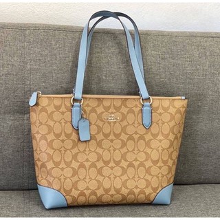 COACH ZIP TOP TOTE IN SIGNATURE CANVAS