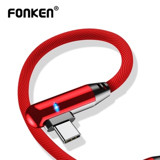 Fonken สายชาร์จ Micro Usb หมุนได้ 90 องศา Type-C สําหรับ Android