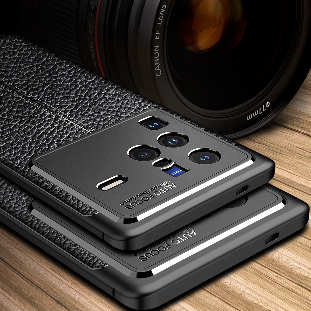 สําหรับ Vivo X80 X70 Pro กันกระแทก ยาง บาง TPU หนัง เคสด้านหลัง
