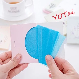 YOTAI กล่องหลากสีสัน กระดาษซับมัน 50 แผ่น กระดาษซับหน้ามัน ดูดซับความมันส่วนเกินได้ดี แผ่นกระดาษซับมัน ราคาถูก