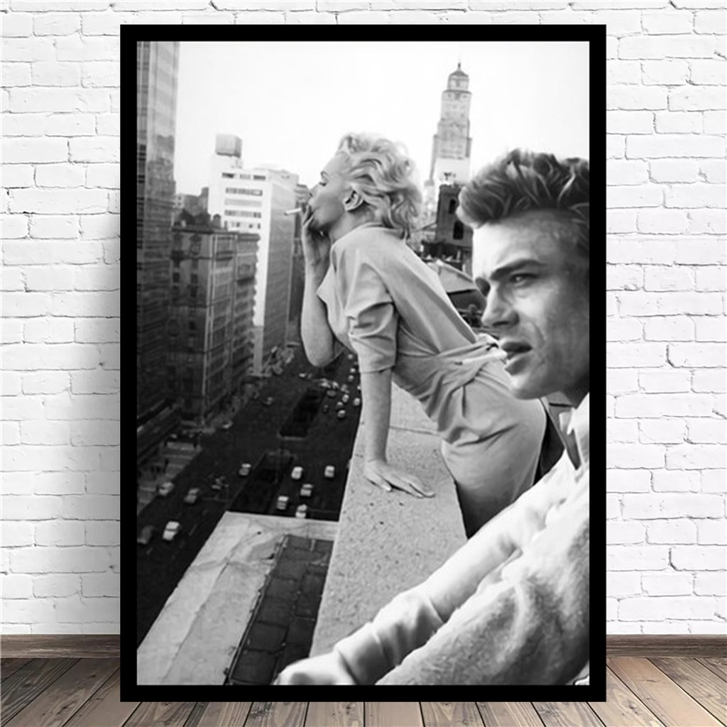 ภาพวาดตกแต ง James Dean Marilyn Monroe Movie Star Oster Ainting Art Oster Rint Canvas Home Decor Icture Wall Rint Shopee Thailand