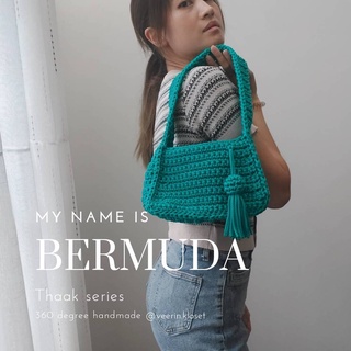 VEERIN Thaak Bermuda  กระเป๋าถักเชือกพีพีทรงสามเหลี่ยม