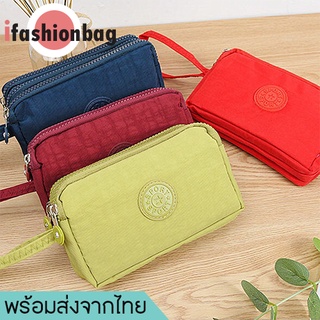 ifashionbag(IF949) -N1กระเป๋าสตางค์ใส่โทรศัพท์ได้HONGสีสดใสผ้าร่มงานดี