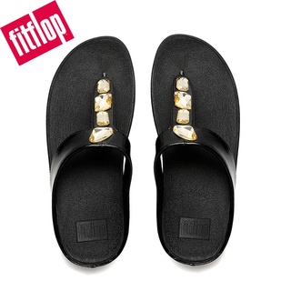 Fitflops FINO รองเท้าแตะผู้หญิง Galaxy Toe-Post - สีดํา