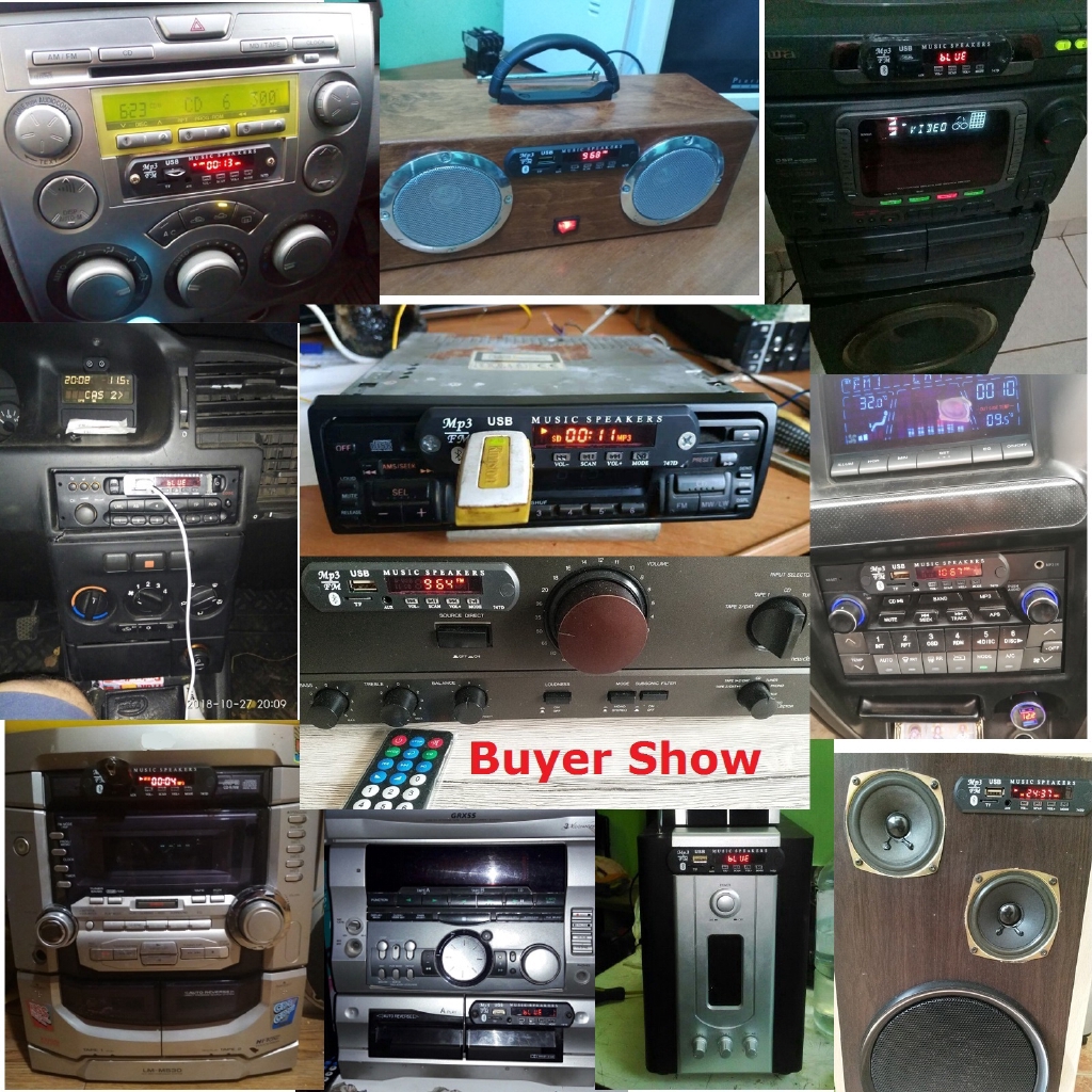รถ MP3 ไร้สายบลูทูธ 5.0 ถอดรหัส DC 9V 12V เครื่องเล่นเพลงรองรับ WMA USB TF FM