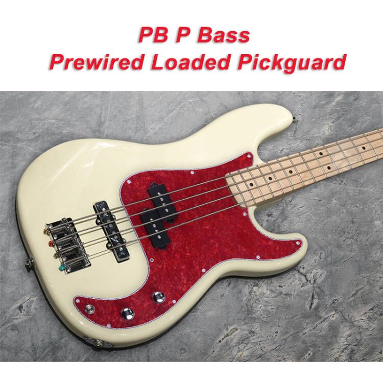 PB P Bass Prewired Load Pickguard Scratch Plate พร้อมรถกระบะสําหรับ 4 สาย P Bass Multi-Color
