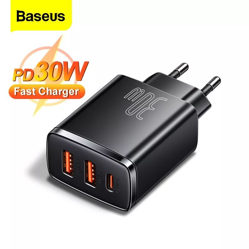 Baseus Charger Adapter BASEUS 30W Dual USB + พอร์ต Type C Quick Charge