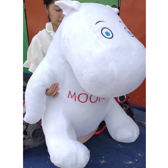 ตุ๊กตามูมิน Moomin ตัวใหญ่ 1 เมตร สีขาว ผ้าขนหนู งานปักหน้า ตุ๊กตาของขวัญ พร้อมส่ง มีเก็บปลายทาง
