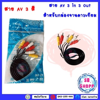 สาย AV 3RCA สายAV/RCA สายสัญญาญเสียงAudio Video สายTV เข้า 3 ออก 3 ยาว1.5เมตร RCA Cable สำหรับกล่องดิจิตอลเข้าTV / DVD A