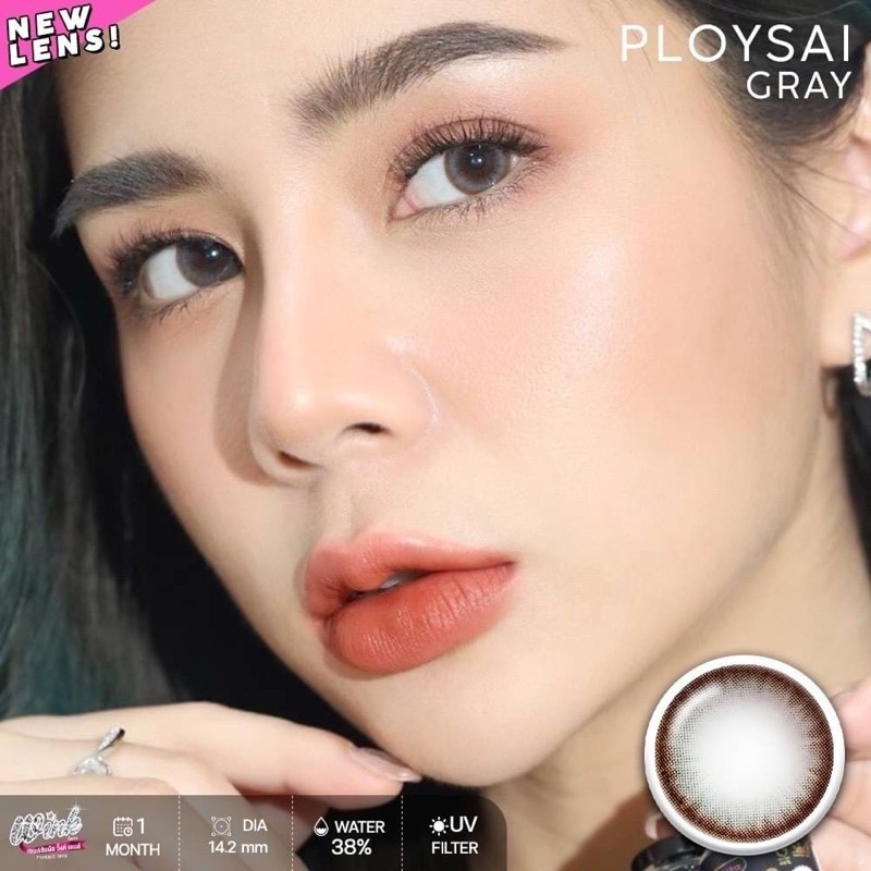 Wink ploysai gray คอนแทคเลนส์ สีเทาละมุน