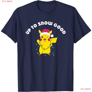 โปเกมอน พิคาชู เสื้อยืดพิมพ์ลายการ์ตูน Pokemon Christmas PikachuT-Shirt เสื้อยืดแฟชั่นผู้ชาย เสื้อยืดผู 471