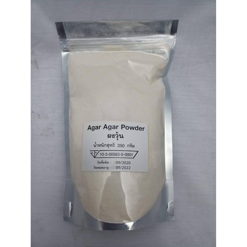 ผงวุ้น Agar Agar Powder ผงวุ้น100% ผงวุ้นทำขนม บรรจุ250g jJPm