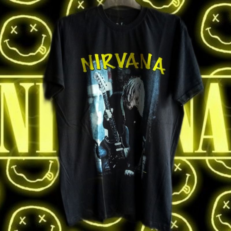 Kurt Cobain T เสื้อ Kaos Band Nirvana Grunge Rock Punk Metallica Pearl jam 90s Sonic Youth