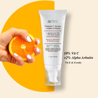 เซรั่ม 10% วิตามินซีธรรมชาติ+ อัลฟ่าอาร์บูติน Tara Vitamin C 10%+Alpha arbutin 2% serum