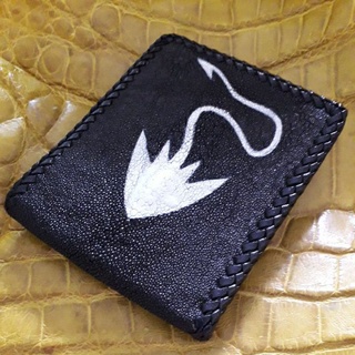 stingray bifold wallet black กระเป๋าสตางค์หนังจระเข้