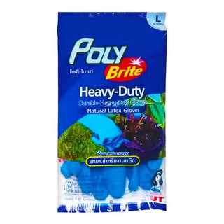 โพลี-ไบรท์ ถุงมือยางธรรมชาติอย่างหนา HEAVY – DUTY รุ่น 934-32D ขนาด L สีดำ