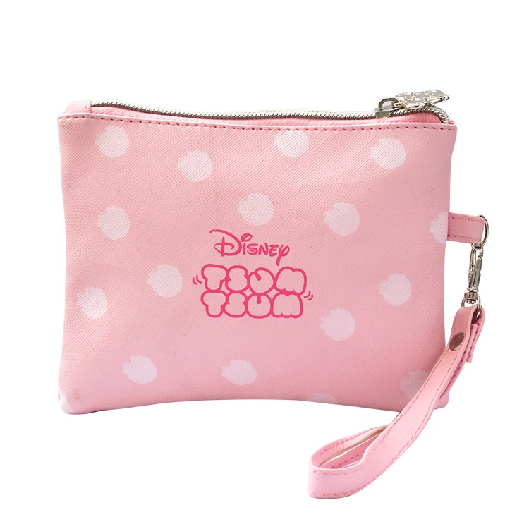 Disney Original Mickey Makeup Bag - กระเป๋าใส่เหรียญแบบพกพา PU กันน้ําลายการ์ตูนสําหรับผู้หญิง