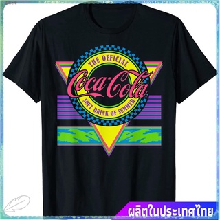 ขายดี Illicit เสื้อยืดผู้ชายและผู้หญิง Coca-Cola The Official Soft Drink Of Summer Retro Logo T-Shirt Sports T-shirt