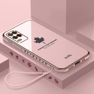 เคสโทรศัพท์มือถือชุบไฟฟ้า แบบนิ่ม ลายใบเมเปิ้ล สําหรับ oppo A54