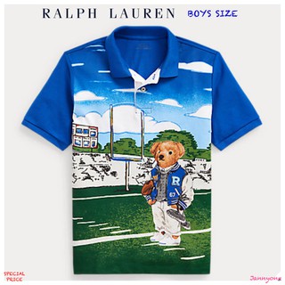 RALPH LAUREN FOOTBALL BEAR COTTON MESH POLO (เด็กโตผู้ชายอเมริกาอายุ 8-20 ปี )