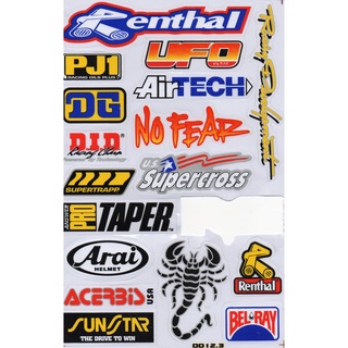 สติกเกอร์แต่งรถ ติดรถยนต์ รถมอเตอร์ไซค์ หมวกกันน็อค โลโก้ สปอนเซอร์ Racing sticker Sponsor ขนาด 27 x 18 cm ST076