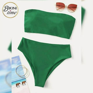 🏖BikiniTime (S,M,L) SB245 ชุดว่ายน้ำทูพีช 6 สี บราเกาะอก เชือกผูกหลัง เสริมฟองน้ำ