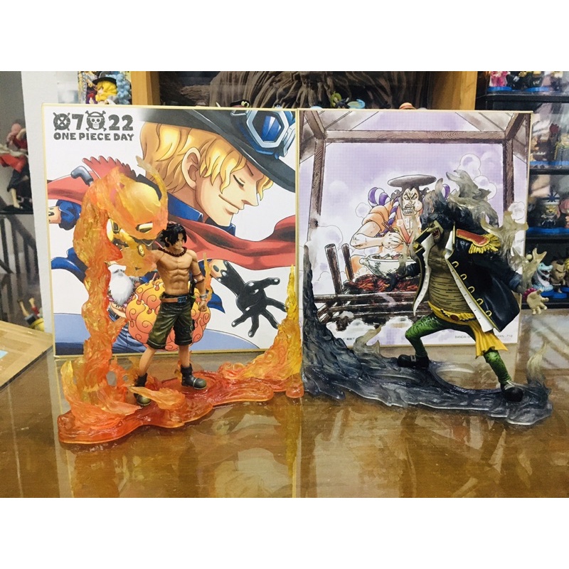 (เอฟเฟค) แท้100% เอส ปะทะ ทีส หนวดดำ Ace vs Teach แมวทอง One piece วันพีช Model โมเดล Figures ฟิกเกอร์