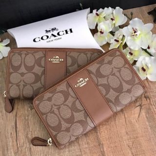 Coach กระเป๋าสตางค์ใบยาว ซิปรอบ ใหม่แท้100%พร้อมส่ง