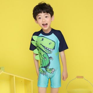 ชุดว่ายน้ำเด็กไดโนเสาร์พร้อมหมวก Dinosaur Kid Swimsuit