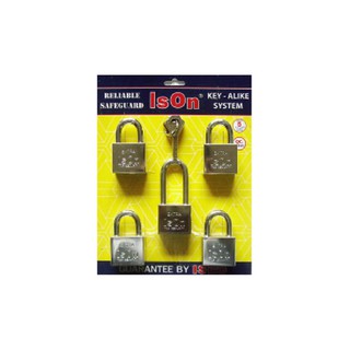 กุญแจคีย์อะไลท์ ISON 877CP40/5 40 มม. 5 ตัว/ชุดISON 40MM 877CP40/5CR KA PADLOCK 5EA/SET