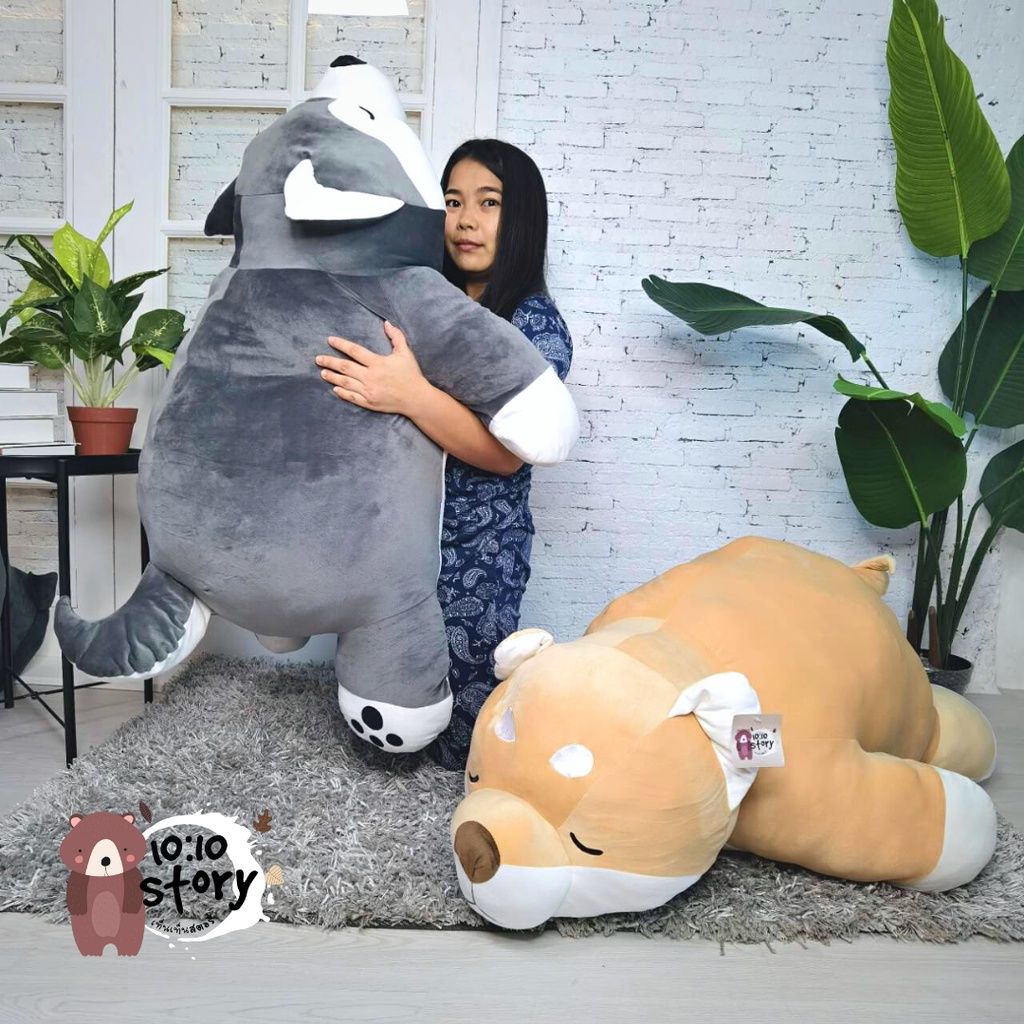 🦴🐶 ตุ๊กตาหมาฮัสกี้ ตุ๊กตาหมาชิบะ แนวโค้ง 140 ซม. แนวตรง 45 นิ้ว 🐶🦴ตัวใหญ่พร้อมส่ง 🐕 🐕‍🦺