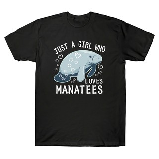 T-shirt  เสื้อยืดแขนสั้น ผ้าฝ้าย พิมพ์ลาย Just A Who Loves Manatees สไตล์เรโทร สําหรับผู้ชายS-5XL