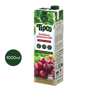 TIPCO น้ำผลไม้รวมสูตรแครนเบอร์รี่ Cranberry &amp; Mixed Fruit 100% ขนาด 1000 มล.