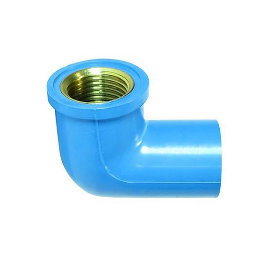 ข้องอเกลียวในทองเหลือง พีวีซี PVC ขนาด 1/2" (4 หุน) หรือ  3/4"(6 หุน) และ 1"